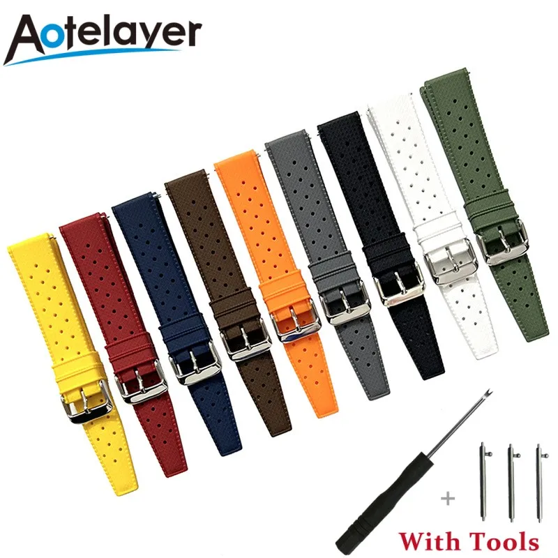 18mm 20mm 22mm Quick Release Silicone Watch Strap Waterproof Universal Watch Band Accessories with Tool