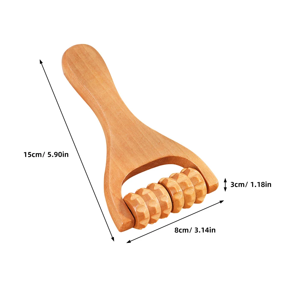 2 strumenti per massaggio ai piedi a rulli, massaggiatore per il collo, bastone per muscoli delle gambe/martello per massaggio in legno