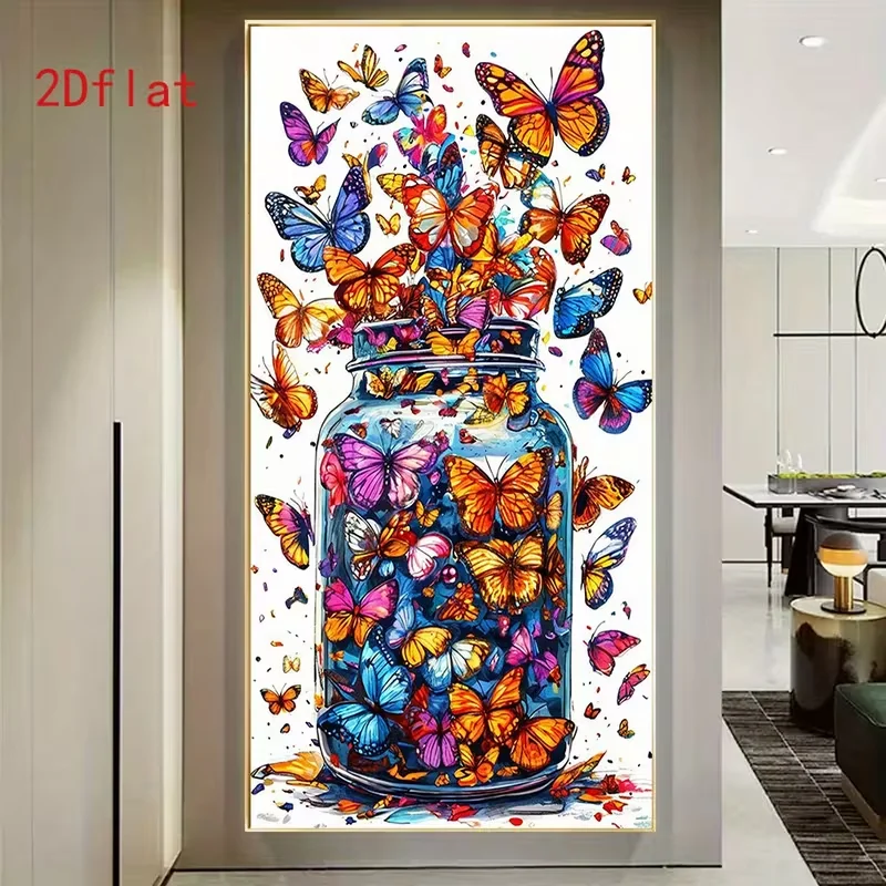 2D Flat Printing Latest Painting Set for 2023, Various Sizes: 50×100cm (19.68×39.37in), 60×120cm (23.62×47.24in; Butterfly-Theme
