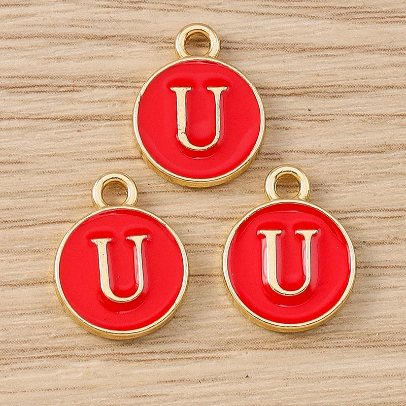 10 Stück 11x14mm Niedliche Emaille-Buchstabenanhänger A-Z für Schmuckherstellung, Ohrringe, Anhänger, Halsketten, DIY-Bastelbedarf – Detail 23