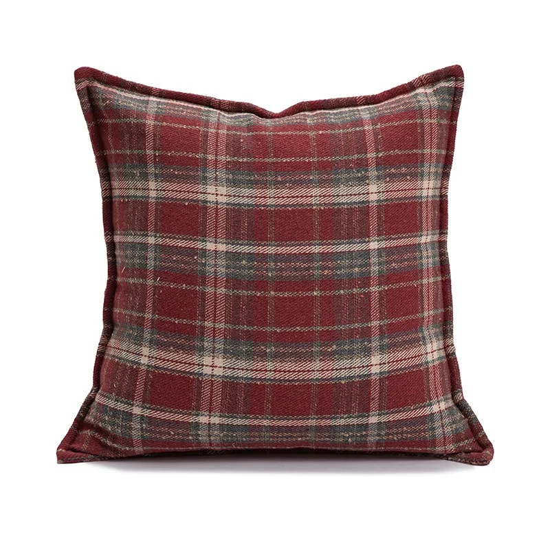 New Christmas Pillow Cover Plaid Sofa Pillowcase Washable Decorative Cushion Cover for Xmas Livingroom Household Items