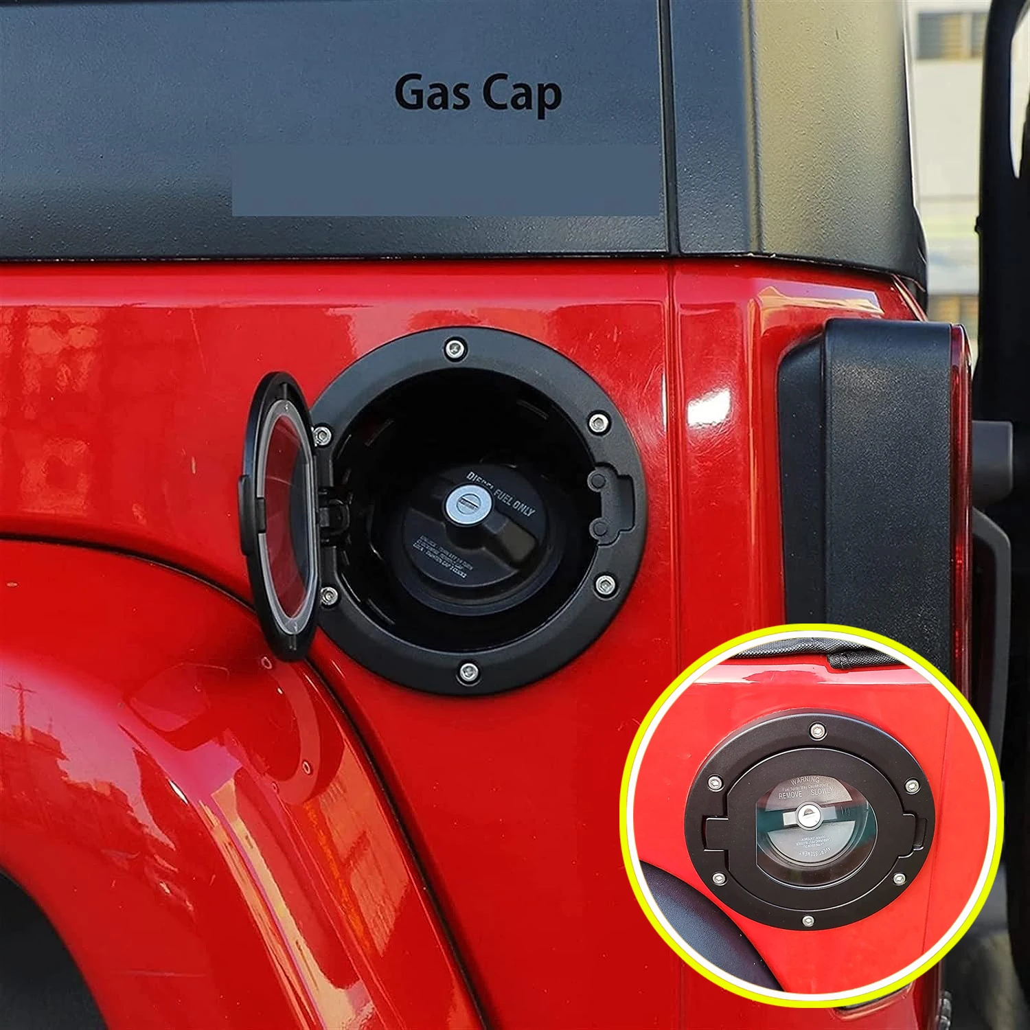 

Car Fuel Filler Door Cover For Jeep Wrangler JK 2007-2017 Transparent Gas Tank Cap Exterior Accessories