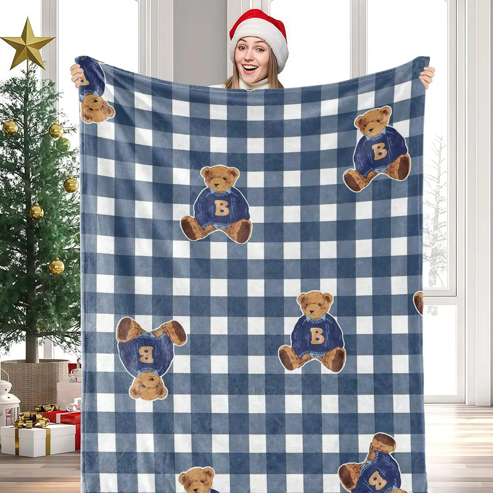 Plaid Teddy Charm Winter Summer Flannel Blanket Throw Fleece Soft Fuzzy Plush Cozy Fleece Blankets for Sofa Ideal Gifts - view 5