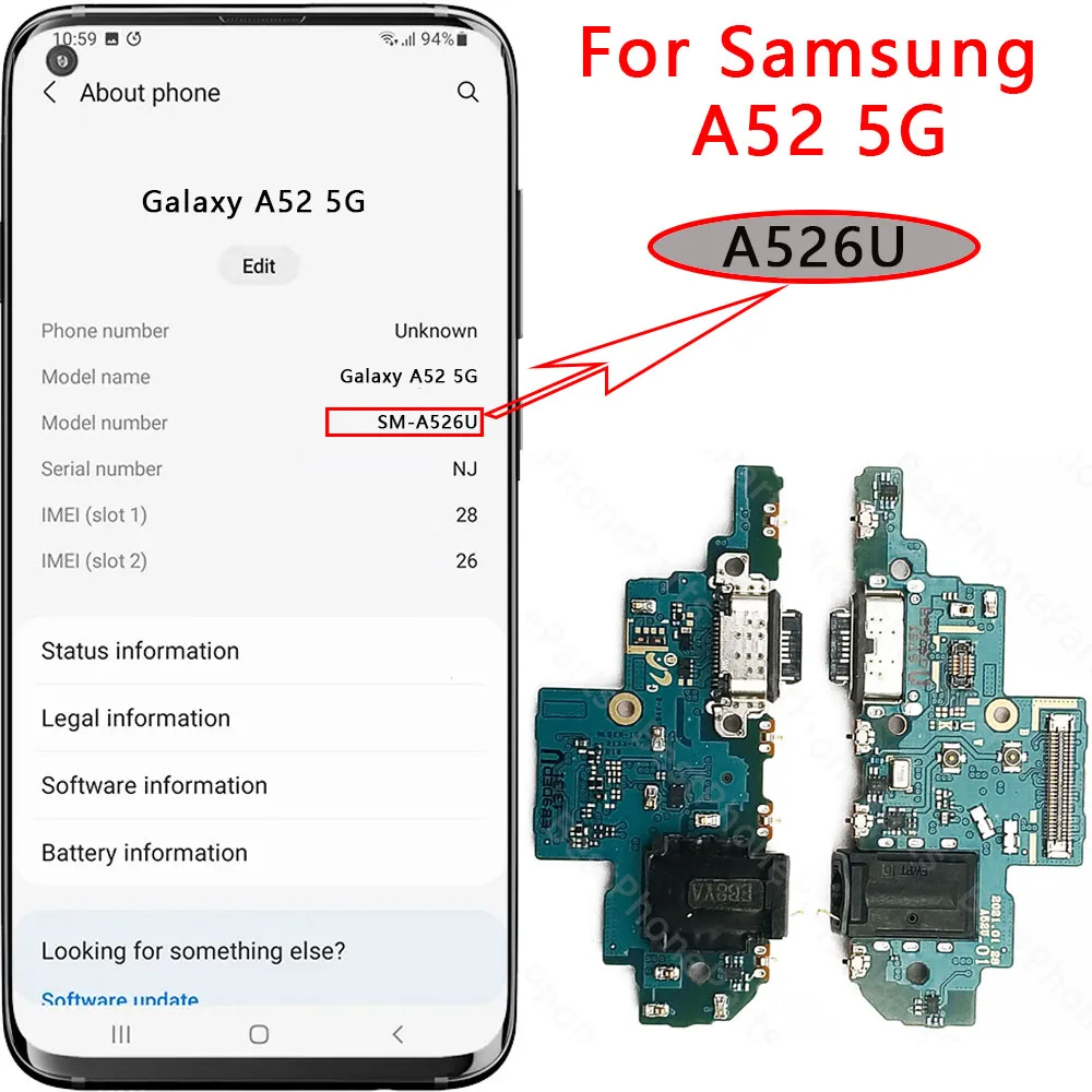 Charging Port For Samsung Galaxy A40 A41 A42 A426 A50 A50s A507 A51 A52 5G USB Charge Board PCB Dock Connector Flex Spare Parts