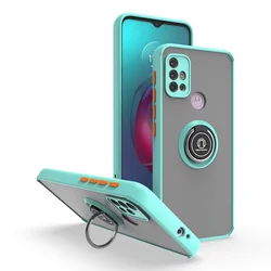 Custodia per armatura con supporto ad anello in metallo per Motorola Moto G10 G20 G30 G60 G60S G100 G200 G31 G41 G51 G71 Cover posteriore opaca antiurto