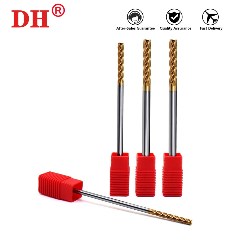 Milling Cutter Alloy Coating Tungsten Steel Tool HRC55 Cnc Endmill Top Lengthen Milling Cutter Kit Milling Flat Bottom Long tool