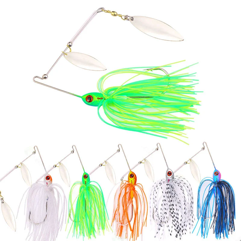 

5pcs Spinnerbait Fishing Lure Tandem Willow Blade Spinnerbait Hard Metal Jig Spinner Baits Fishing Tackle Freshwater Saltwater