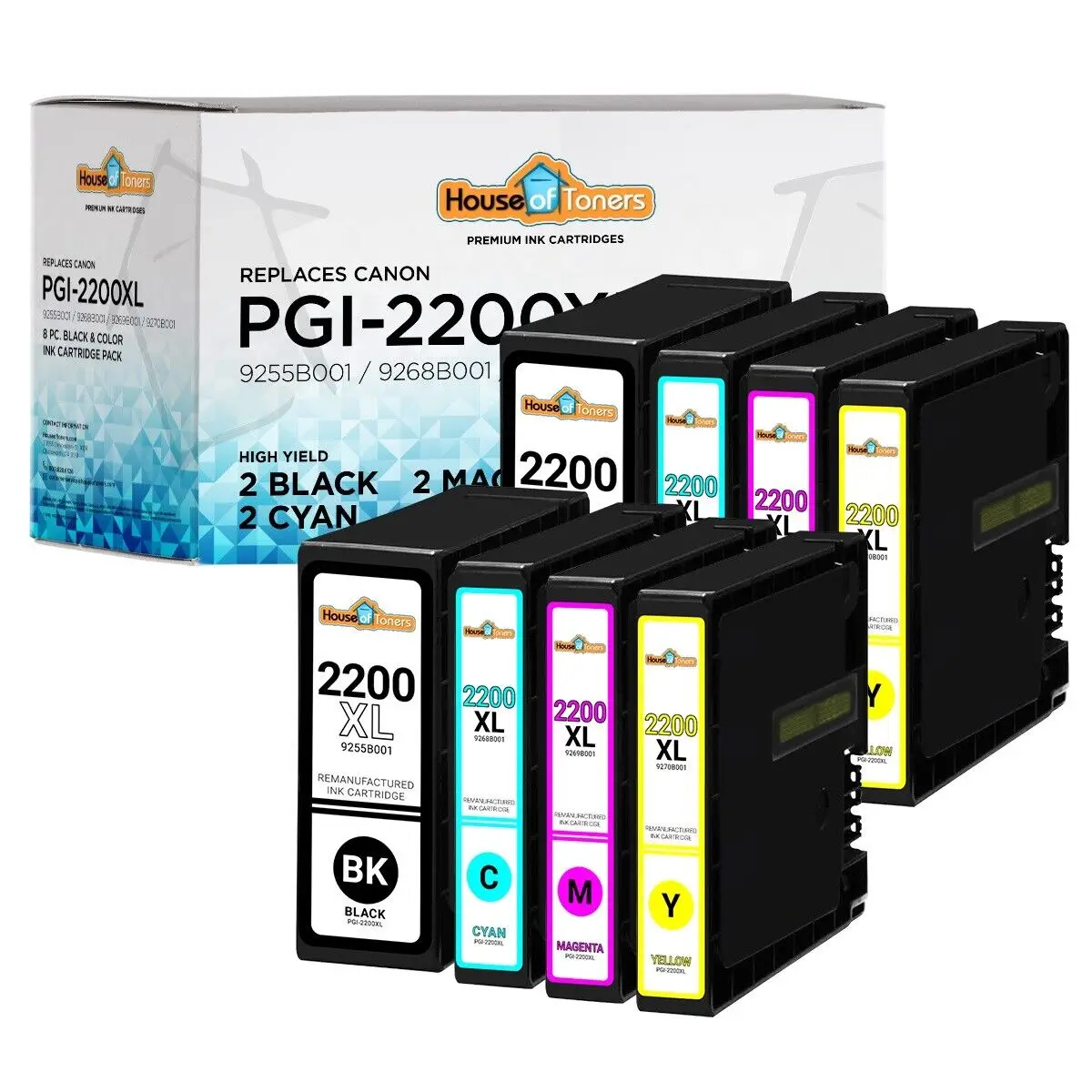 8pk PGI-2200XL PGI2200XL สำหรับ Canon Maxify MB5120 MB5320 MB5420