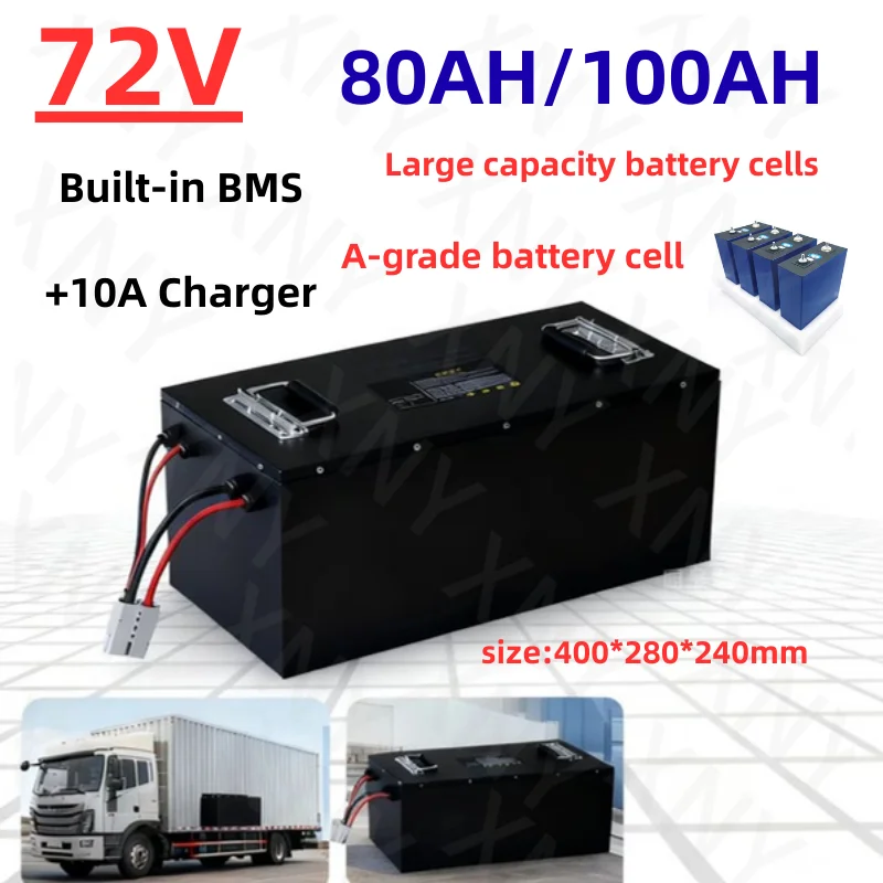 

Литиевая батарея XNY 72 В 80 Ач литий-ионная 72 В 100 Ач для гольф-клуба 7000 Вт, велосипед, трехколесный велосипед, дом на колесах с зарядным устройством + 10 А