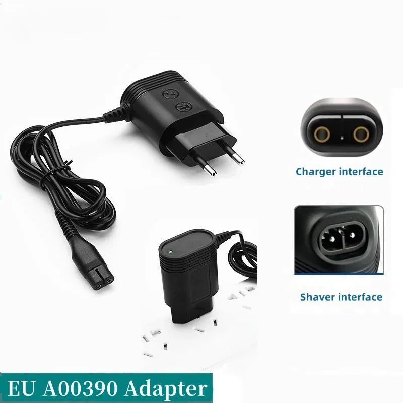 UE Plug carregador cabo adaptador de alimentação, adequado para Philips Norelco OneBlade, QP2510, QP2511, QP2520, QP2521, QP2522, QP2523, A00390