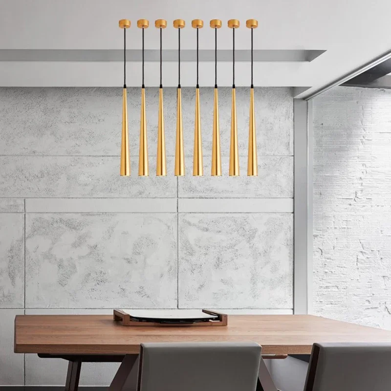 Nordic modern LED pendant light Tapered tube chandelier lamp Spotlight indoor Bar restaurant kitchen bedroom livingroom decor