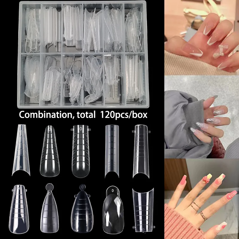 Fili 120pcs neue Doppel formen Nagels ystem gefälschte Nagel verlängerung sform Oberform für Nägel schnell bauende Forms pitze Acryl Oberformen