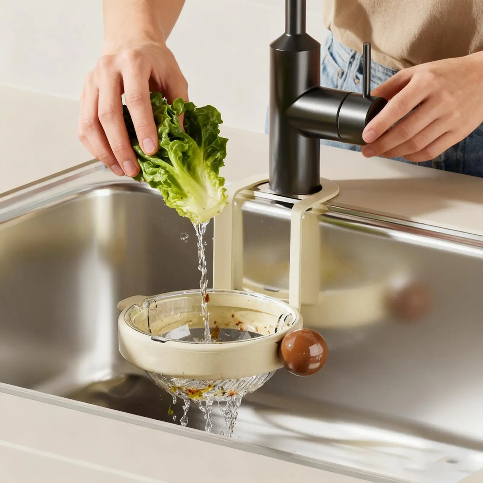 Sink Drain Basket Kitchen Automatic Dumping Filter Kitchen Sink Food Catcher For Home Cooks Busy Parents Apartment Meal Preppers