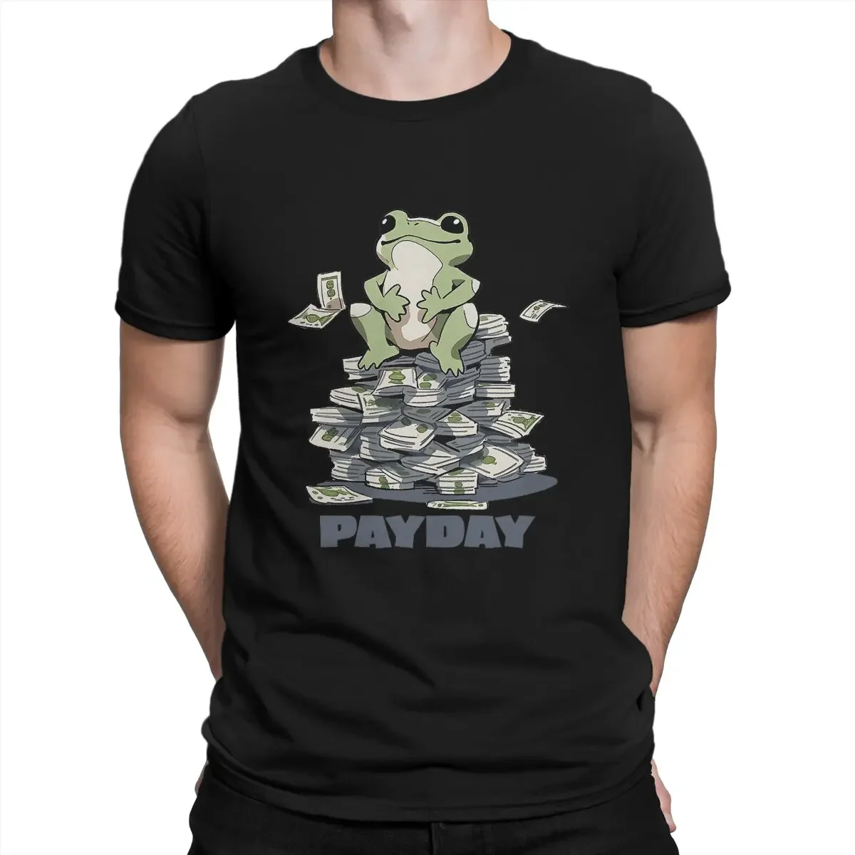 Men Cartoon T Shirt Payday 100% Cotton Clothing Vintage Short Sleeve Round Neck Tees Classic T-Shirt