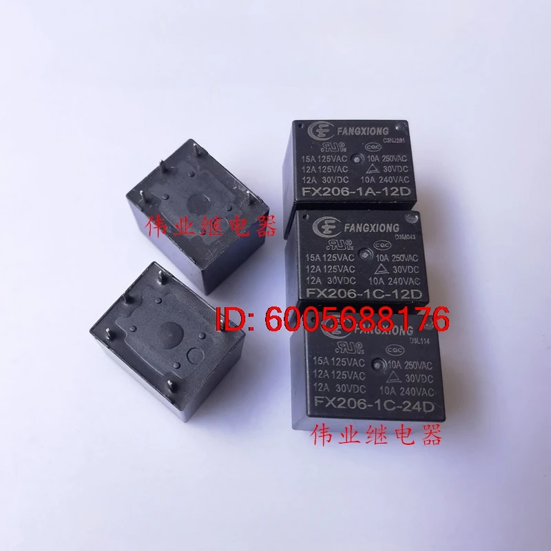 (Совершенно новый) 5 шт./лот 100% оригинальное реле: FX206-1A-12D 1C-12D 24D 12В 24В 4 контакта 5 контактов 10А
