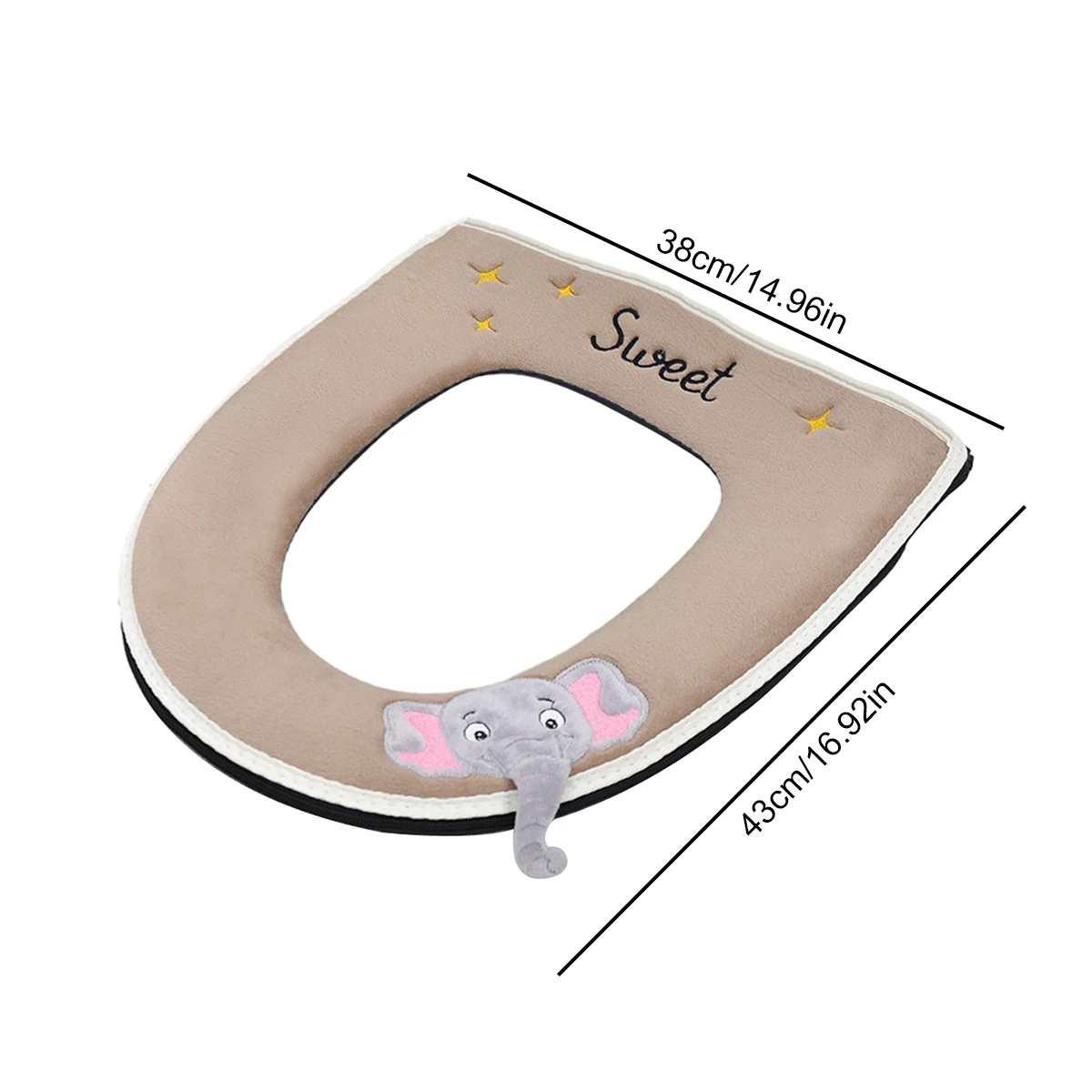 وسادة مقعد المرحاض بمقبض ، وسادة قطة كرتونية ، سحاب ناعم ، سماكة منزلية ، أداة تغطية عالمية #5