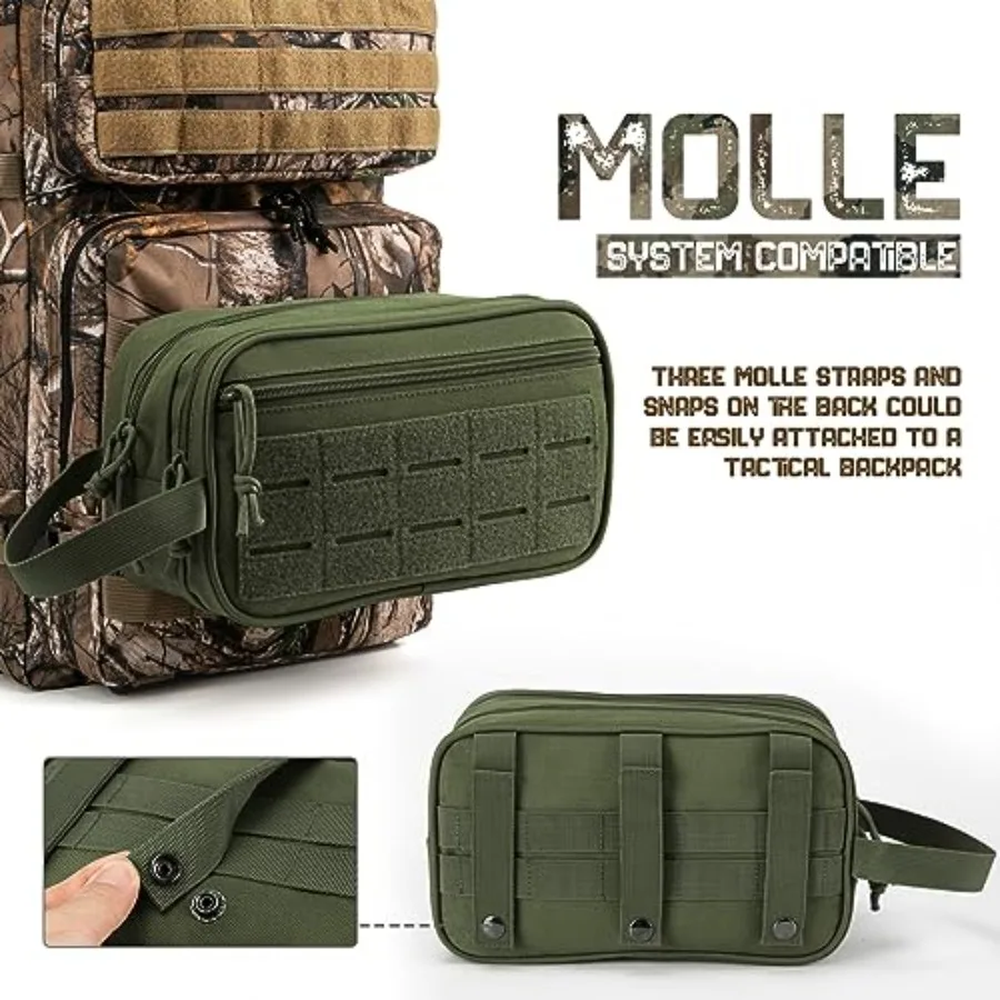 Tactical Toiletry Bag For Men Hygiene Bag EDC Military Tool Molle Pouches Small Dopp Kit Mens Shaving Kit Travel Shower Ba