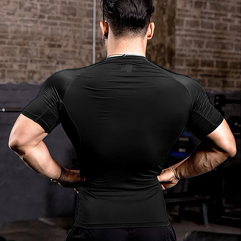 Graphic Short Sleeve Compression Shirts for Men Gym Workout Running Quick Dry T-Shirt Tops Summer Athletic Undershirt Baselayers