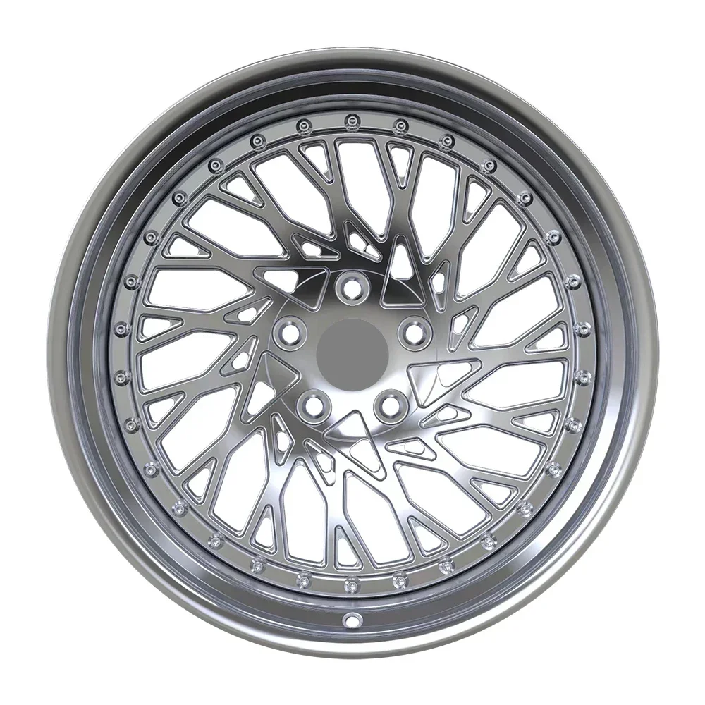 Roda forjada personalizada de 2 peças, borda polida e rosto escovado laranja transparente, jantes de 18 tamanhos 5x114.3, rodas de carro de passageiros para Honda CIVIC