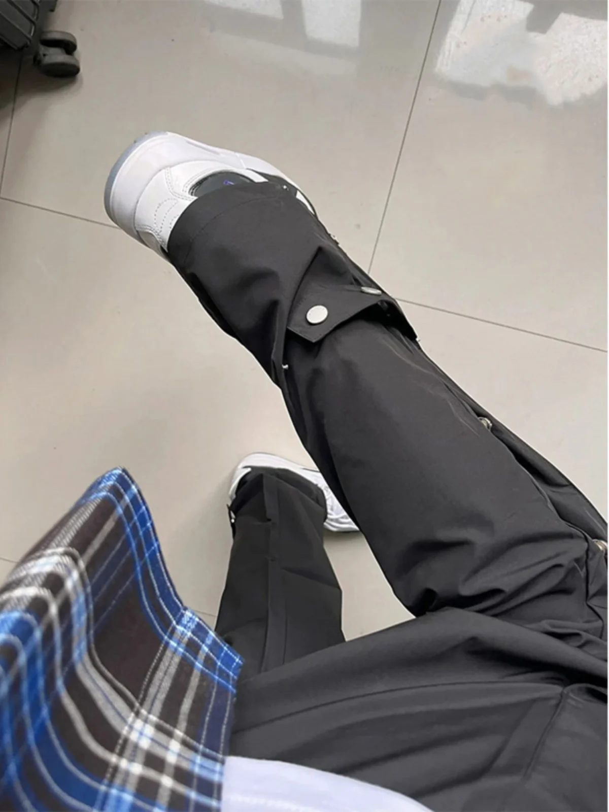 

Мужские рабочие брюки Bla для активного отдыха, весенне-осенние, мягкие, на пуговицах, повседневные, молодежные, прямые, длинные