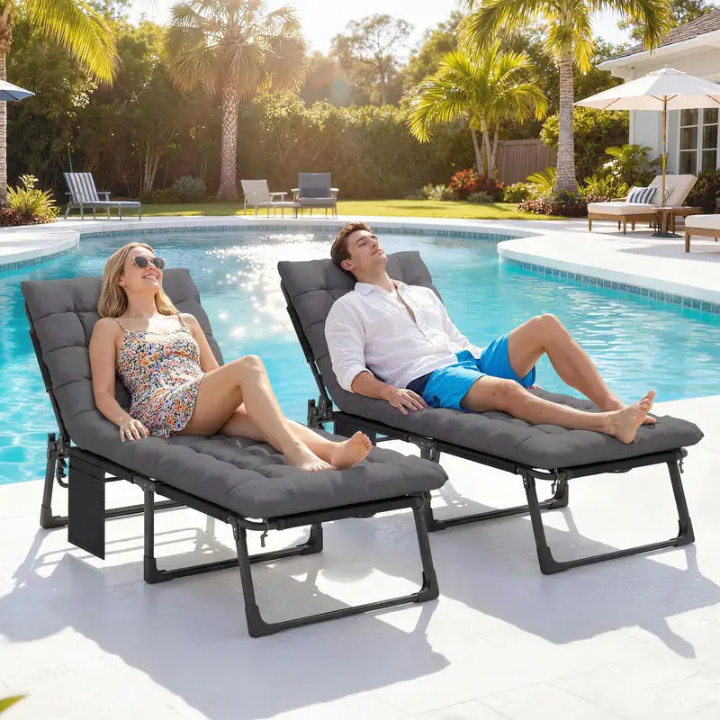 chaise longue pieghevole compatta