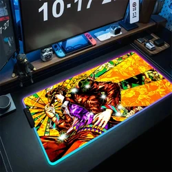 조조의 기묘한 모험 조셉 조스타 Rgb Pc 게임용 컴퓨터가있는 귀여운 마우스 패드 데스크 매트 마우스 패드 애니메이션 게이머 키보드 데스크 패드