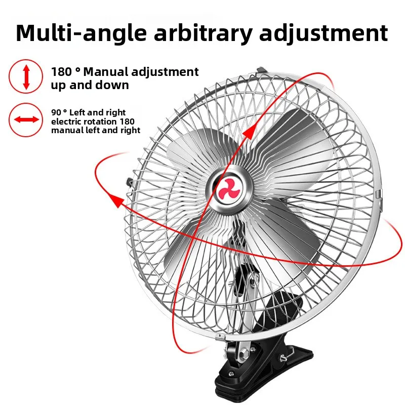 

Автомобильный двухголовочный вентилятор 12В/24В, мощный электрический вентилятор для фургонов и малых грузовиков