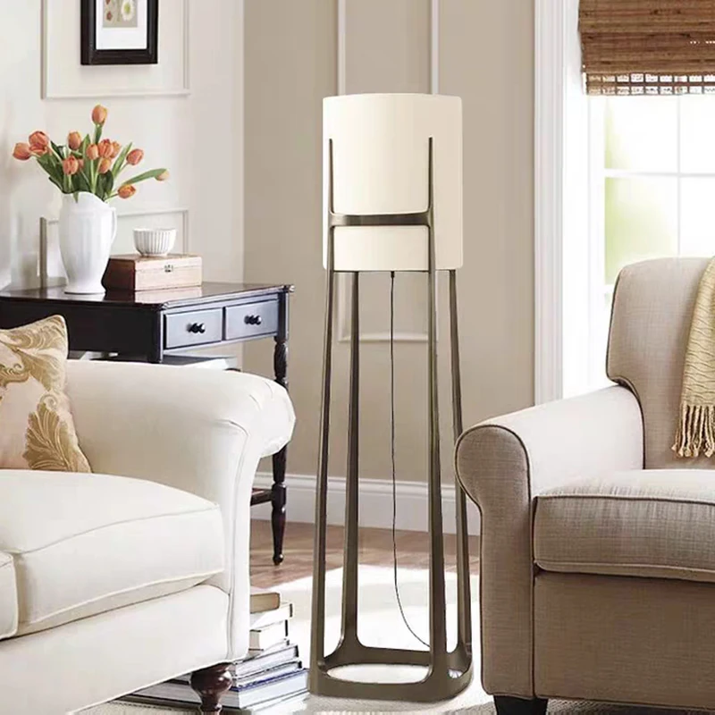 

Unique Standing Hotel Floor Lamp Luxury Modern Fabric Lamp Shade Floor Lamp Living Room Bedroom Bedside