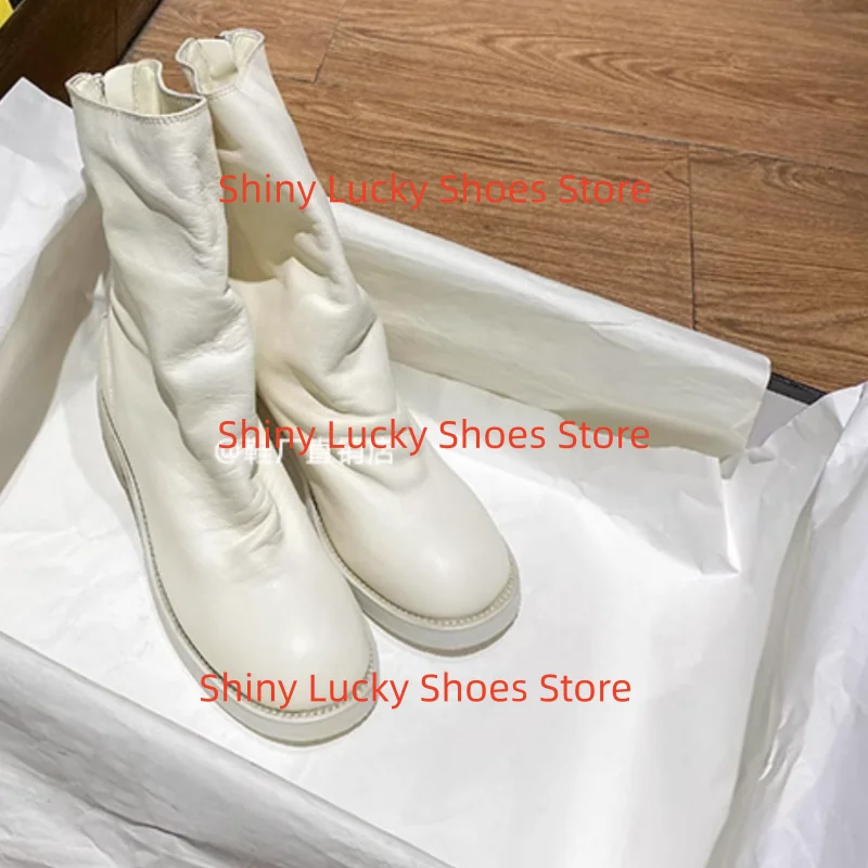 أحذية مطوي للسيدات أصابع مستديرة كعب عالي مكتنز خطوط الخياطة Tacones بولي Leather جلد الإناث أحذية بوت قصيرة الظهر سحابات Chassure