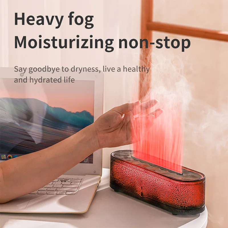 USB Power on Cold Fog Fragrance Diffuser Led Color Changing Room  Air Flame Humidifier Aromatic Essential Oil Diffuser Humidi