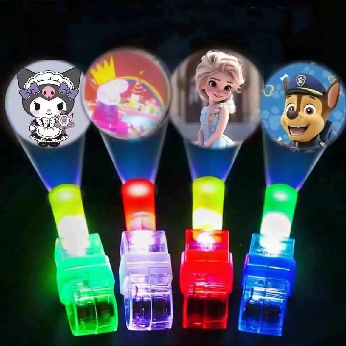 20pcs Cartoon Finger Light Emitting Finger Light LED Emitting Ring Halloween Christmas Projection