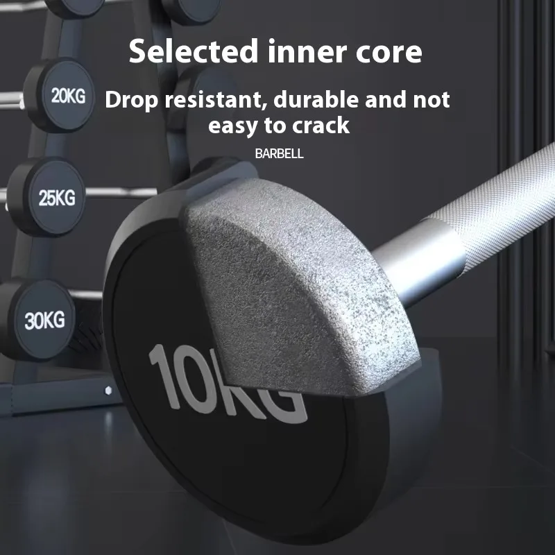 YTYIN Custom Logo Gym Exercise Set With Integrated Fixed Weightlifting BarbellStraight Bar Curved Bar