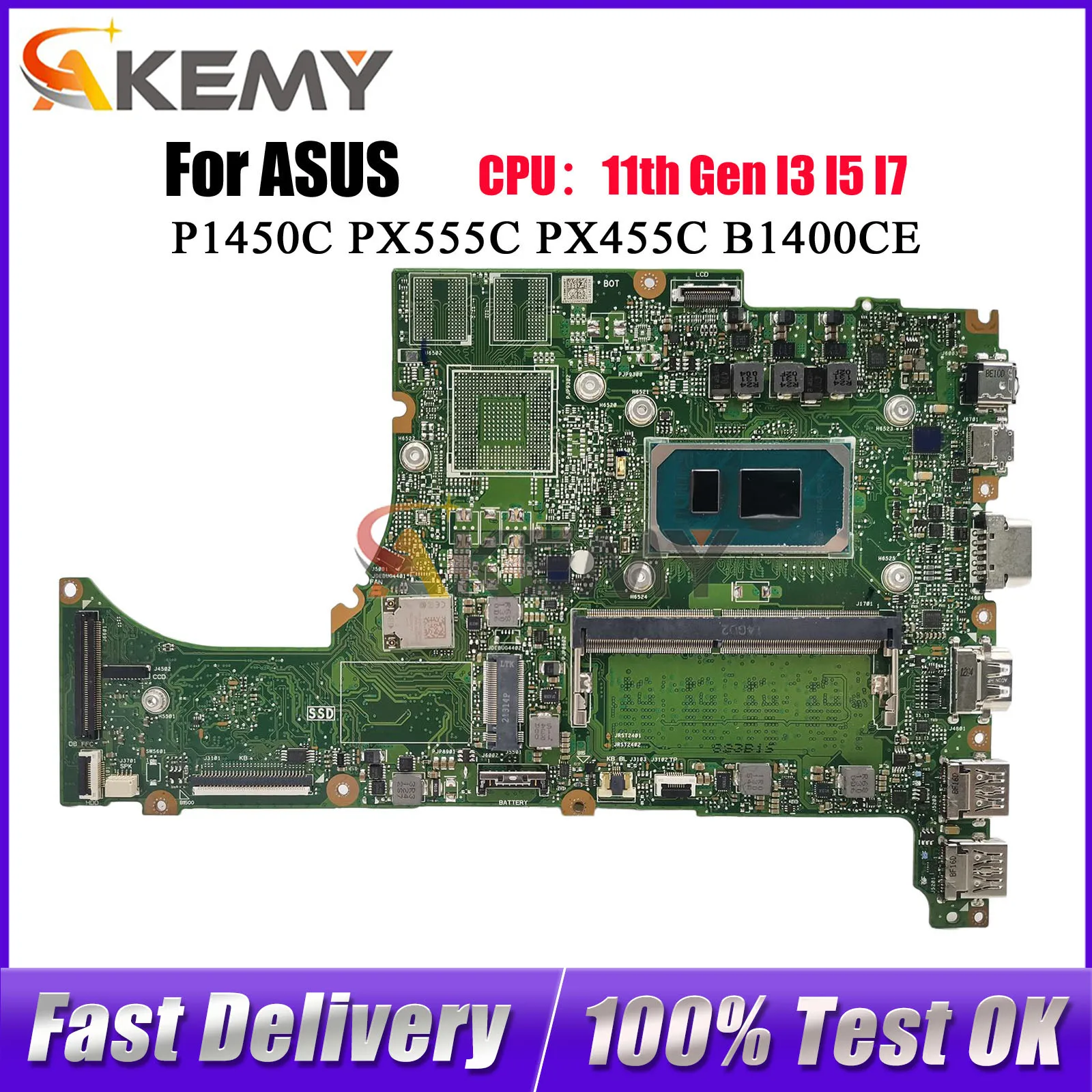 

B1400CEA Laptop Motherboard For ASUS PX555C P1450C B1400CCEPEY PX455C B1400CCEPE B1400CE B1400CCEAE Mainboard With I3 I5 I7 CPU