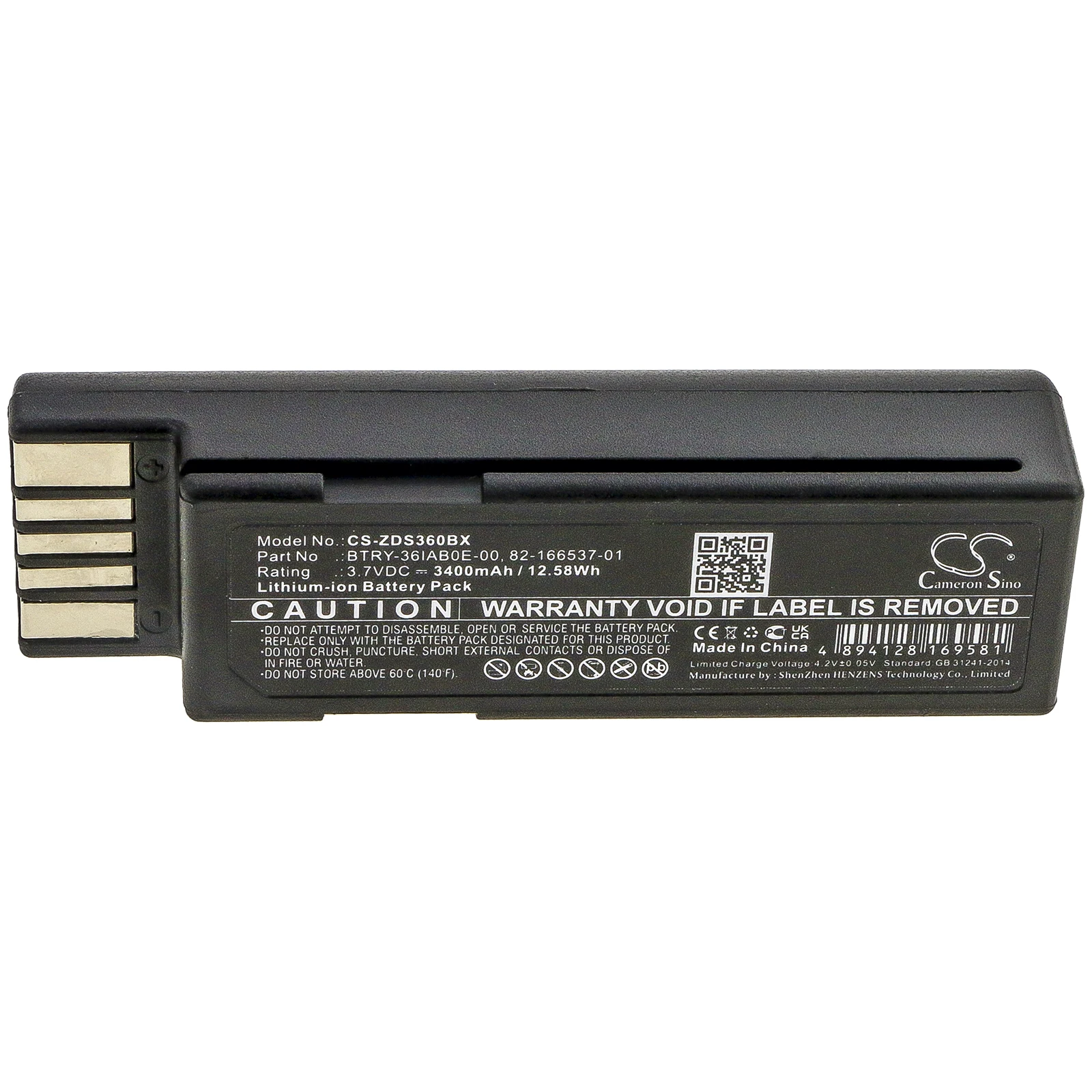 Barcode Scanner Battery For Zebra:DS3600,DS3678,LI3600,EVM,LS3600,LI3678,LS3678,82-166537-01,BT-000341-01,BTRY-36IAB0E-00,3400mA
