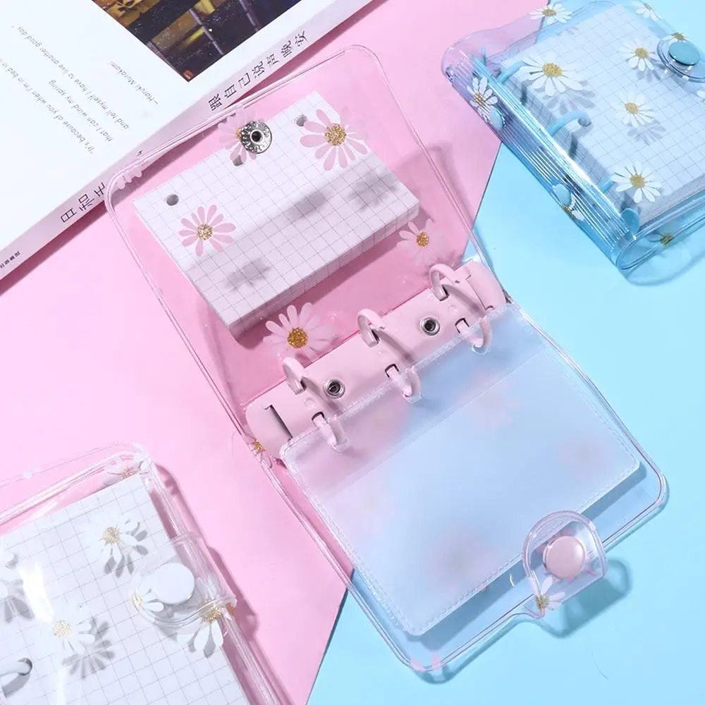 เครื่องเขียน Kawaii Mini 3 Hole Hand Book Journal หลวม Daisy Notebook Binder Notebook Binder แหวน