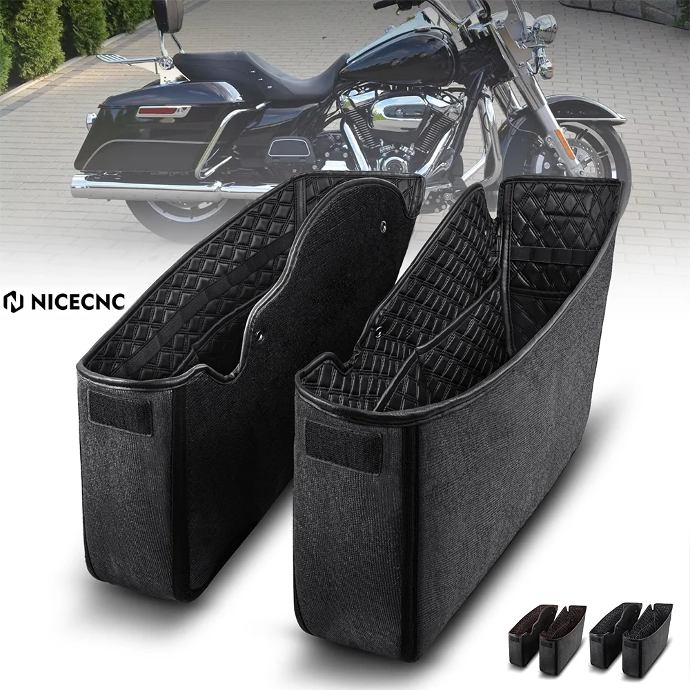 NICECNC Saddlebag Liners Non Stretched Bag Inserts For Harley Davidson All Touring Models 2014-21 Factory Motorcycle Accessories