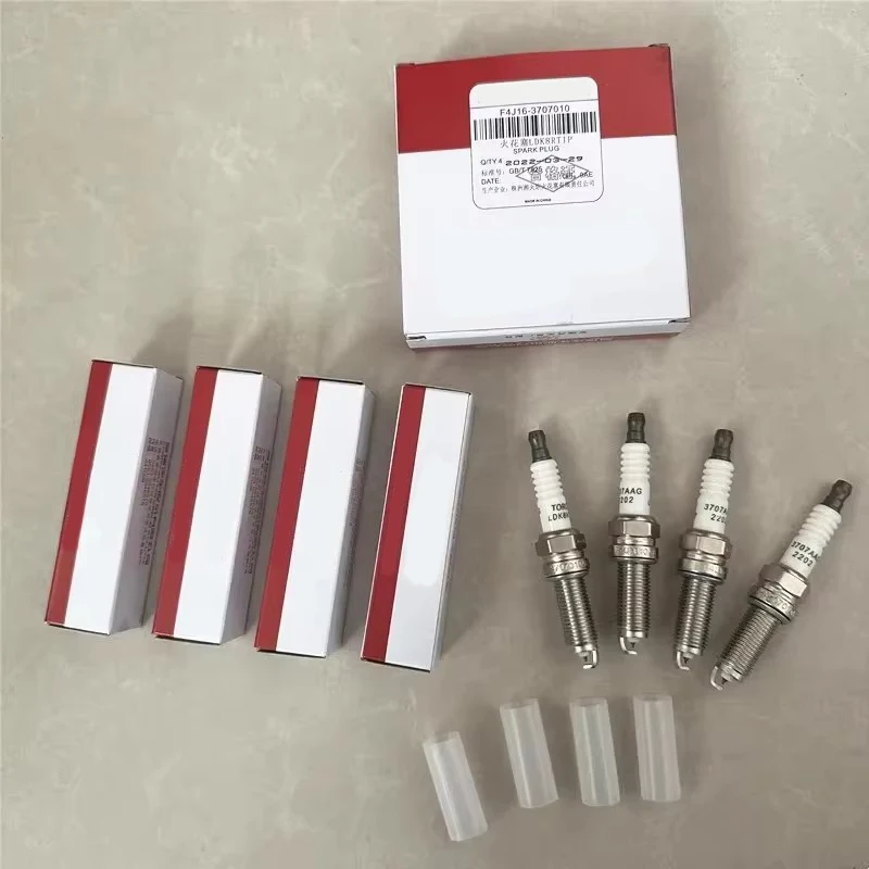 4pcs/set Car Spark Plug F4J16 For Chery JETOUR X70 Tiggo 5/7/8/5x Arrizo 5/7/6/ GX E4T15/E4T16 Engine 1.5T/1.6T F4J16-3707010