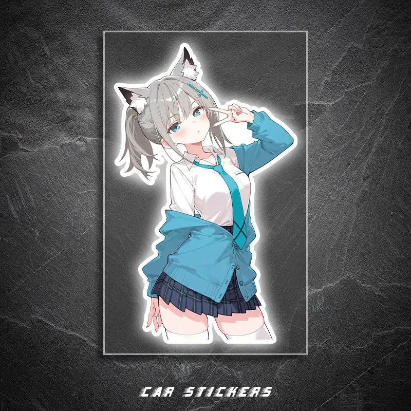 Sunaookami Shiroko Blue Archive Anime Vinyl Decals Character Scratch Hiding Decor Stickers for Auto & E-motorcycle