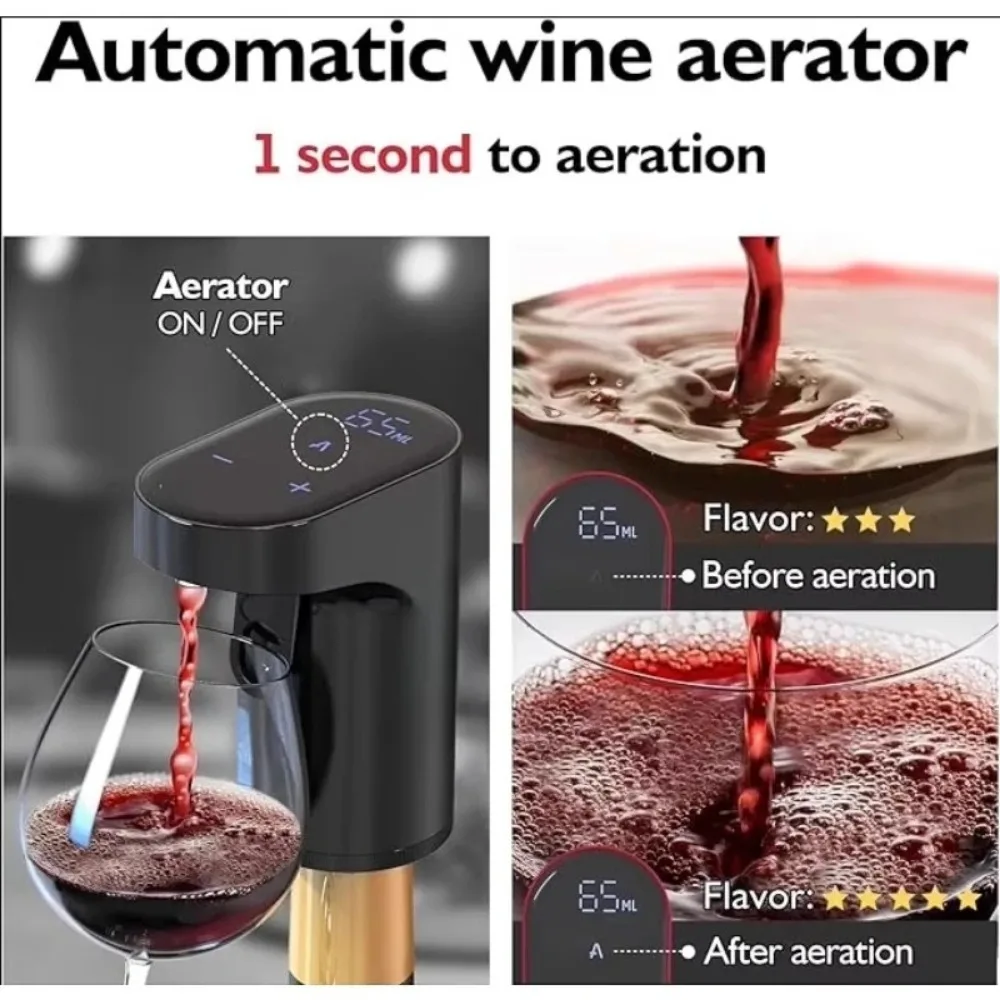 Upgraded Smart Digital Wine Dispenser for Home Bar with Auto Stop,1-999ML Quantitative Pour & Hands-Free Sensor for Wine,Whiskey