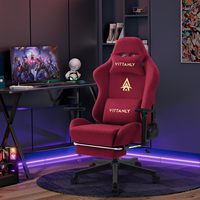 Vittanly Gaming Chair Luxury Faux Suede Game Chair Ergonomic Office Chair Desk Chair with Footrest Headrest and Lumbar Cushion