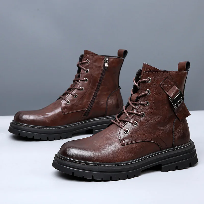 

High Quality Leather Men Shoes Set Foot Casual Slip on Men Loafers Men Flats Moccasins Shoes Plus Size Handmade Shoes boots