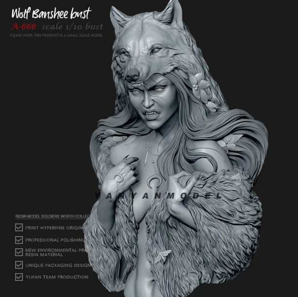 1/10 Resin bust model kits figure colorless and self-assembled A-666