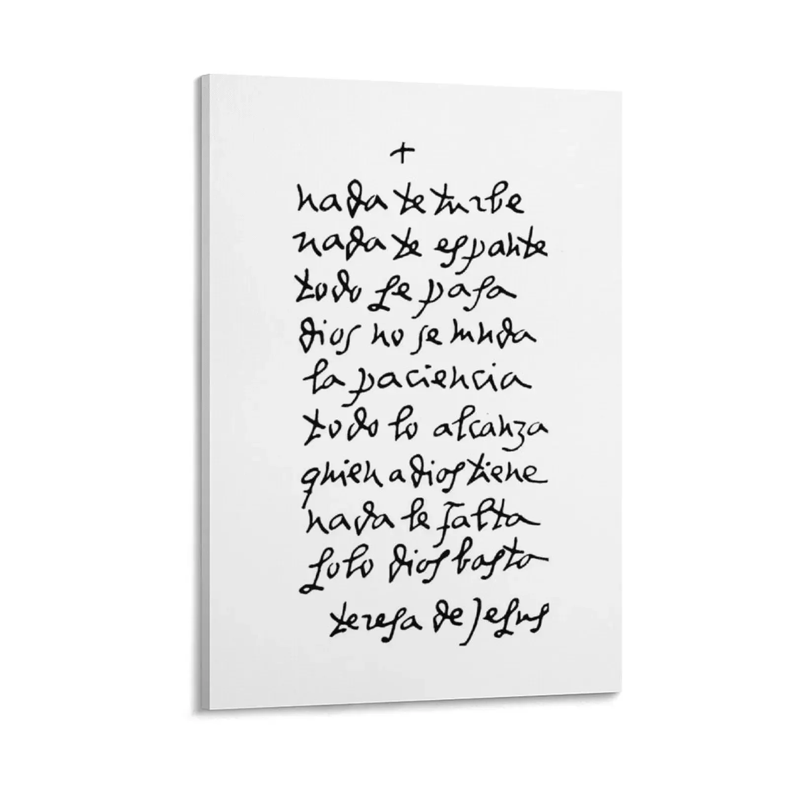 

Handwritten St Teresa of Avila // Nada Te Turbe Canvas Painting Paintings for bedroom decorative frames wall room aesthetic room