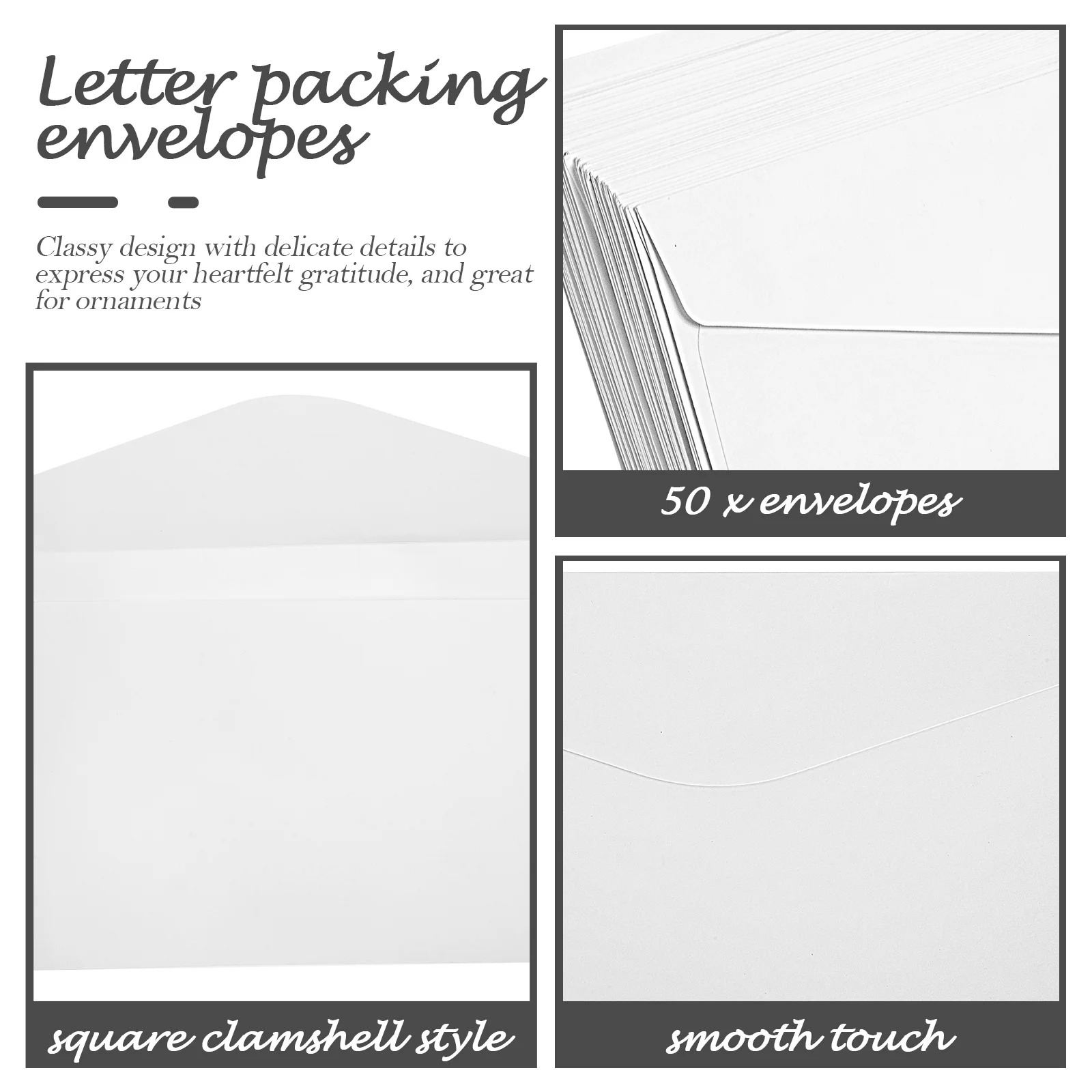 

50Pcs Wedding Invitation Envelopes Kraft Paper Elegant Retro Style for 5x7 Cards Party Birthday Greeting Covers Festival