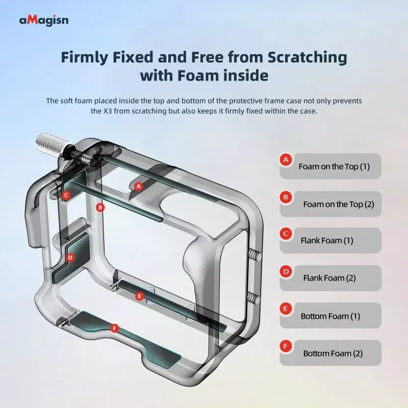 AMagis-Gaiola De Coelho De Metal, Moldura Protetora Shadowstone, Câmera Esportiva, Insta360 GO3S GO3