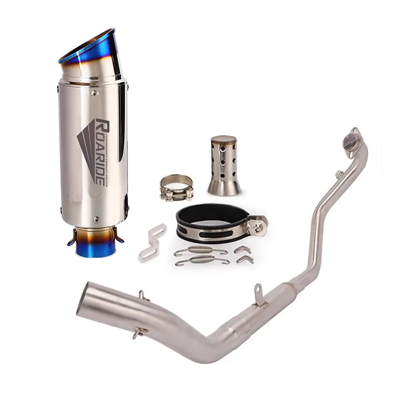 Slip On Motorcycle Exhaust System Header Mid Link Pipe 51mm Muffler Removable DB Killer For CFMOTO 250NK 300NK 250SR 300SR 300SS