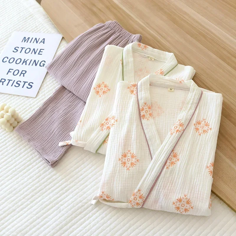 Sleepwear For Two-piece Pajamas Home Homewear Cotton Women's Sleeping Clothes Women Set Nightie