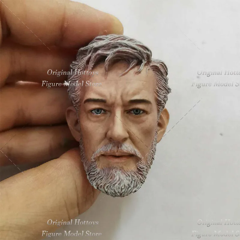 1/6 Male Soldier Obi-Wan Kenobi Head Sculpt Star Wars IV - A New Hope Jedi Master Head Carving Fit 12'' Action Figure Model