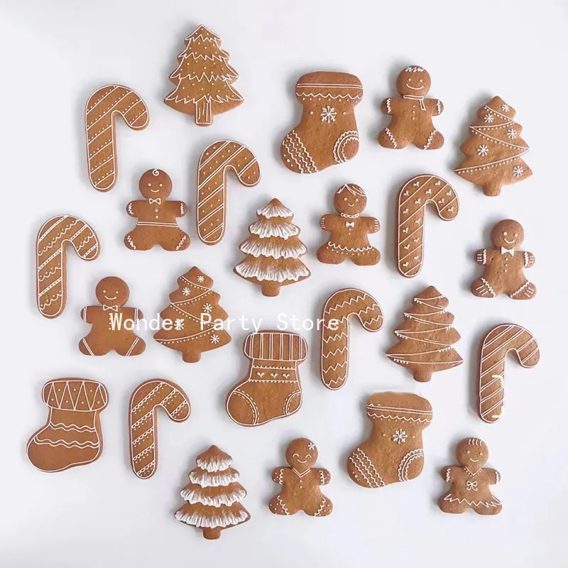 Christmas Cookie Molds with Multiple Gingerbread Man Tree Santa Claus Christmas Cane Biscuit Mold DIY New Year Baking Supplies