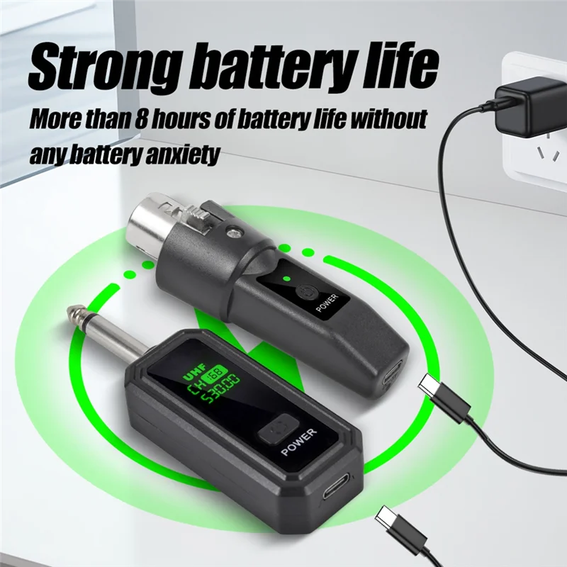 JABS-UHF XLR نظام محول ميكروفون لاسلكي جهاز ريسيفر استقبال وإرسال لميكروفون ديناميكي الغيتار جهاز مزج الصوت نظام PA